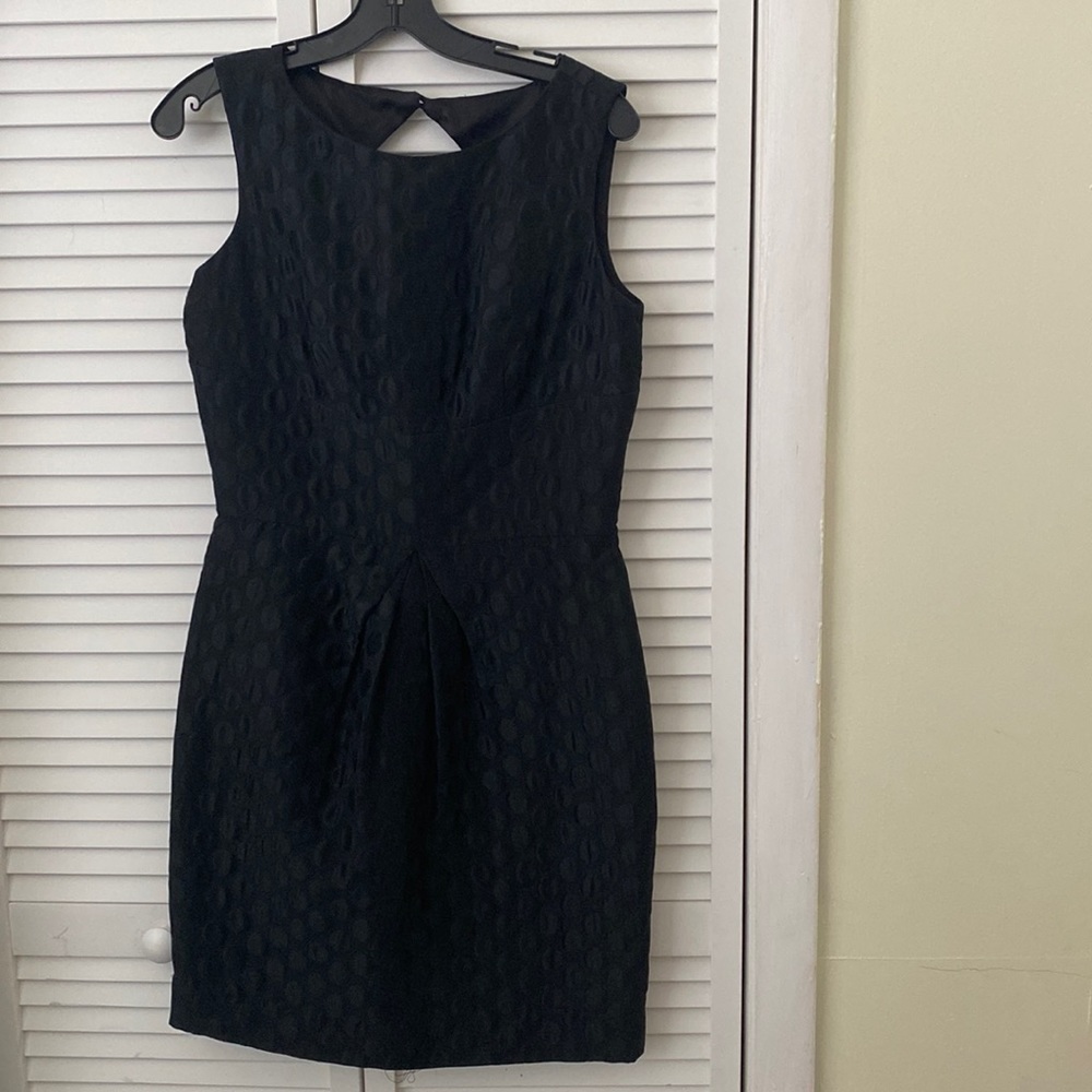 Black Brooks Brothers Jacquard Fitted Dress